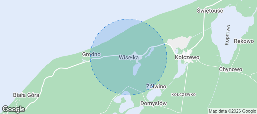 Wisełka Airbnb map